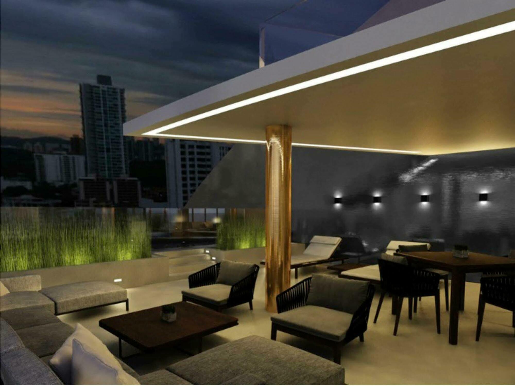 Hotel Las Americas Golden Tower Panama Bagian luar foto 3D rendering of a rooftop terrace